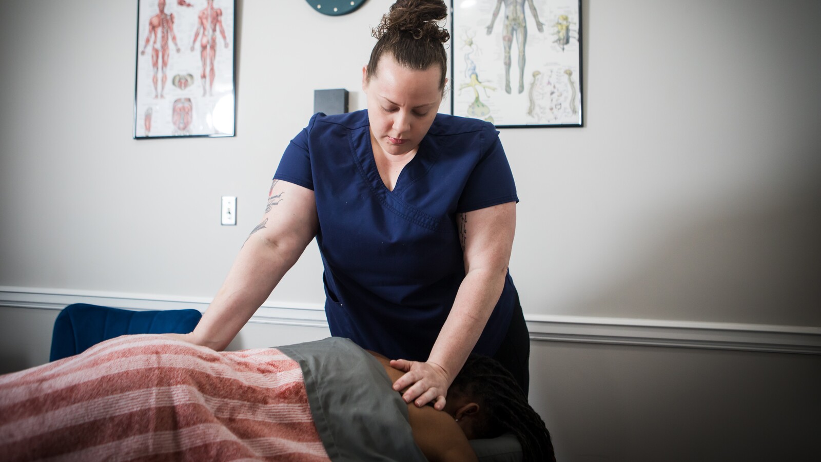 Jessica Miller working with a client